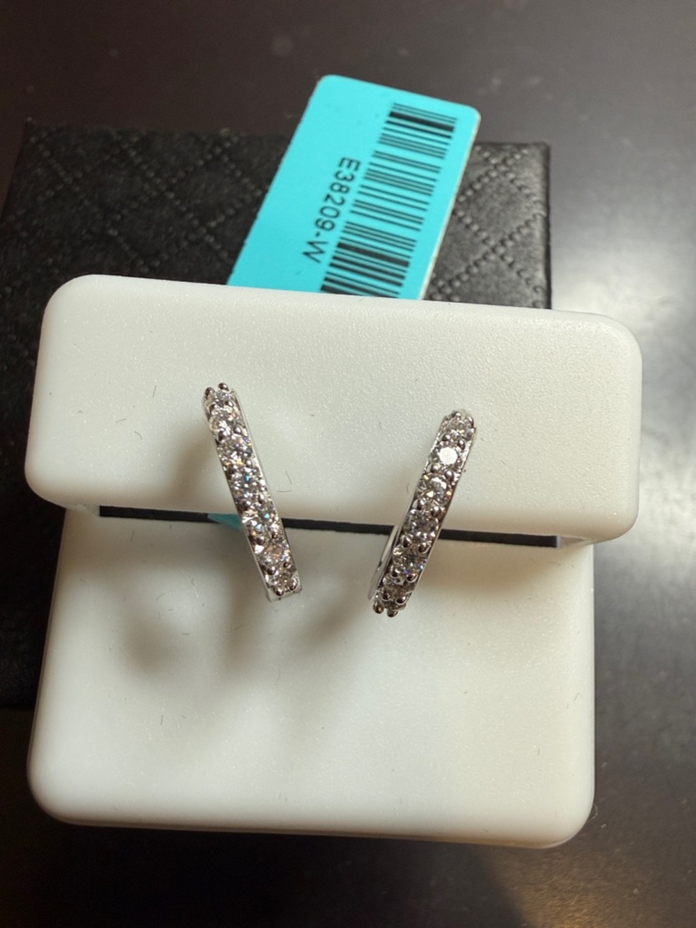 Sterling Silver Crystal Moissanite Hoop Earrings